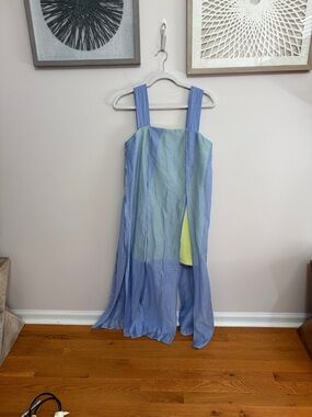 Anthropologie Lavender and Lime Layered Dress